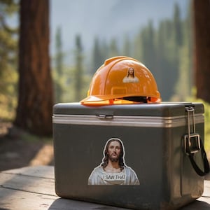 Gesù, ho visto quell'adesivo Lineman: divertente adesivo cristiano per laptop