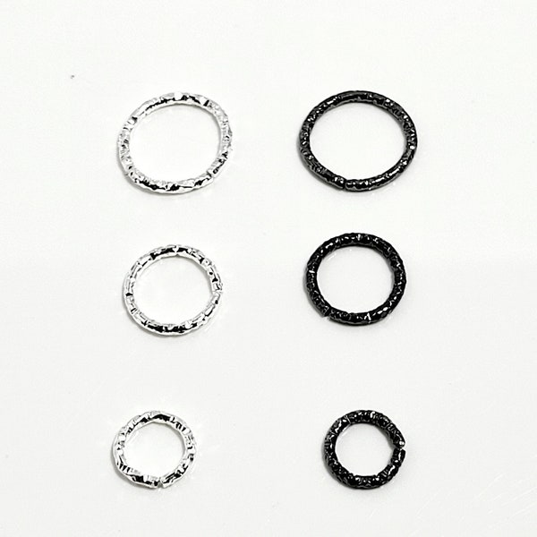 Round Open Jump Rings 50 pieces 2 Colors Silver and Gun Black 3 Sizes 8mm 10mm or 12 mm Nickle and Lead Free