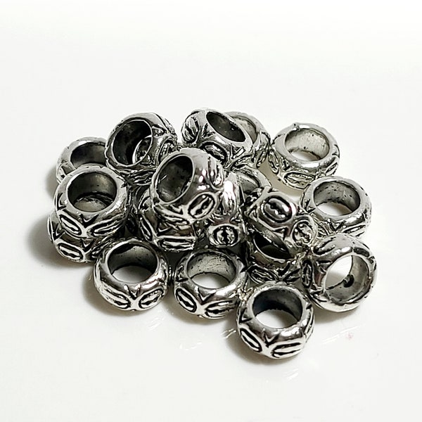 Silver Pewter Spacer Beads-Cadmium and Lead Safe 4 x 7 mm Spacers Quantity is 20 Beads