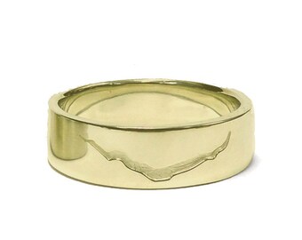 Dr Who inspired Crack in Space and Time Ring 10K Yellow Gold