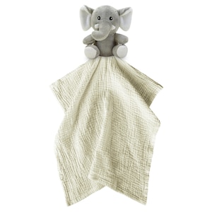Elephant Security Blanket - Plush Stuffed Animal Baby Comfort Toy - New Mom Infant Newborn Baby Shower Gift - Elephant Lovey