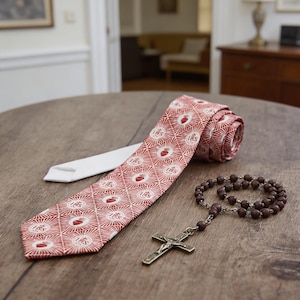 Sacred Heart of Jesus Necktie, Gift for catholic men, church Jesus tie
