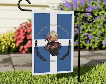 Immaculate Heart of Mary Garden Flag: Catholic Outdoor Banner