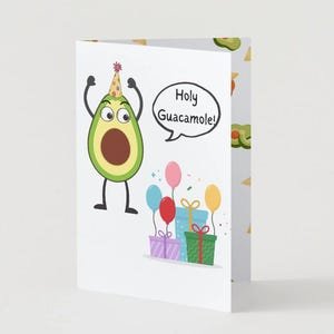 Cartão de aniversário engraçado para imprimir 5x7 | Cartão de abacate