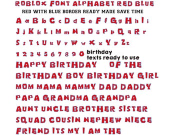 Fuente roja de Roblox PNG / Letras y números del alfabeto (descarga digital)