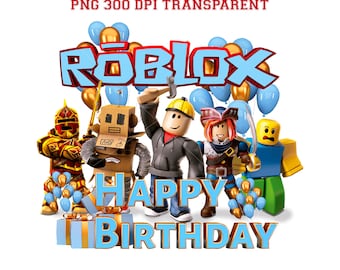 Roblox Birthday Cake Topper PNG Bundle: Family Matching Set (Digital Download)
