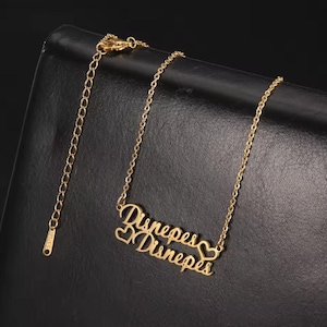 Collier prénom personnalisé - Cadeau personnalisé pour femme, argent/or, bijoux minimalistes