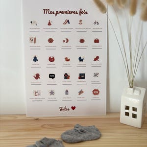 Póster personalizado "Mis primeras veces": un recuerdo para bebé para completar