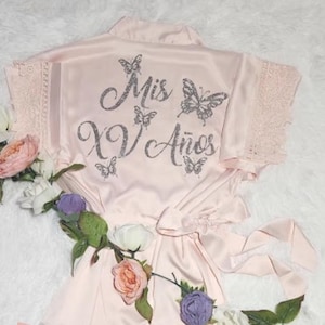 Mis XV Años, Quinceañera, Mis Quince, My Sweet 16, Sweet 16, Birthday Robe, Personalized Adult Robes