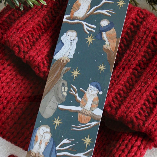 Christmas Bookmarks - Barn Owls