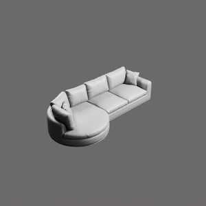 Hamilton Round Chaise Sectional Sofa STL File – Modern Luxury Furniture 3D Printable Model