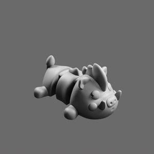 Wild Boar Laying Keychain STL File – Cute Animal Accessory 3D Model