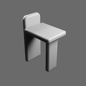 Lacquered Stool STL File – Elegant Furniture 3D Printable Model