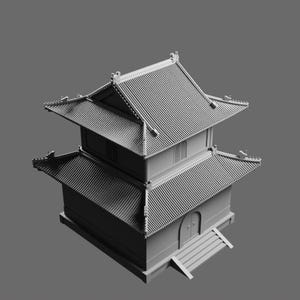 Chinese Temple II STL File – Detailed Pagoda-Style Shrine 3D Printable Model