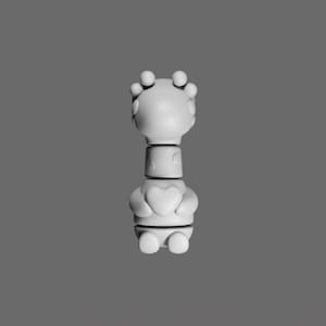 Giraffe Heart Keychain STL File – Tall & Adorable Love Charm 3D Printable