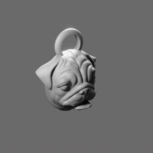 Smiling Pug Keychain STL – Cute Dog 3D Printable Model
