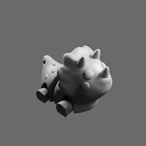Triceratops Keychain STL File – Single Color Dinosaur Charm 3D Printable Model
