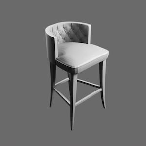 Brabbu Bourbon Counter Stool STL File – Elegant Bar Seating 3D Printable Model