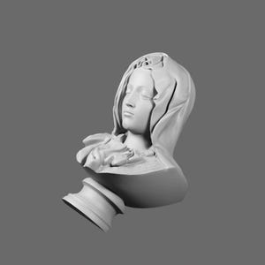 Mother Mary STL File – Sacred Religious Sculpture 3D Printable Model