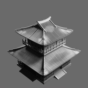 File STL del tempio cinese – Modello stampabile in 3D di architettura tradizionale in stile pagoda