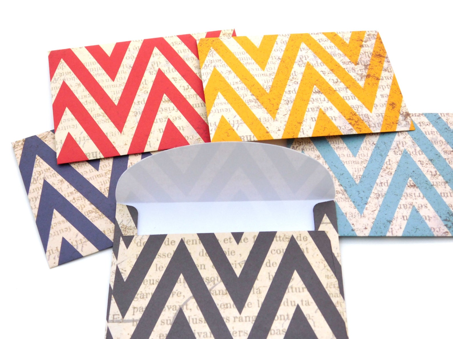 Chevron Envelopes. Party Colorful Envelopes. Set of 10 Red Etsy