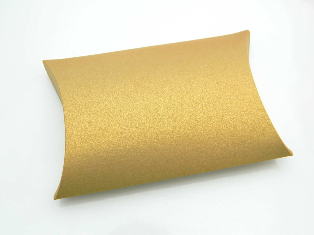 Gold Pillow Boxes Package of 5 Golden Copper Boxes Wedding Favor, Party
