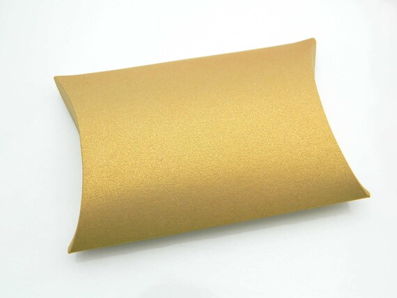 Gold Pillow Boxes Package Of 3 Golden Copper Boxes Etsy
