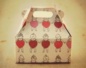 Jewelry Gift Wrap Box - Box for Rings - Gift Bag. Hearts, Red, Pink, Cream, Valentine's Day, Love, Wedding, Romantic, Favor, Mini Box, Amor