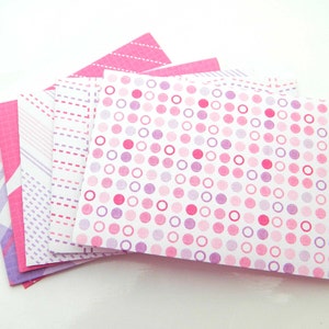 Small Envelopes, Handmade Gift Envelopes. Set of 6, Thank You Note Envelopes. Pink White Figure Gift Card Envelopes, Baby Shower Party Favor