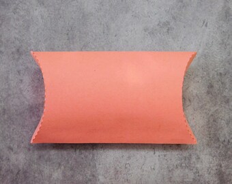 Koraal Gift Wrap Pillow Box - pakket van 3 - Coral, perzik, abrikoos, bruiloft gunst, partij gunst, Romantisch, wit, Beige, Kraft, gunst, schattig