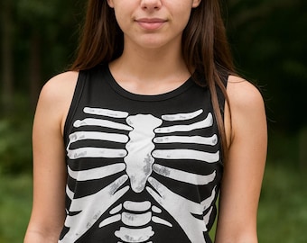 Skeleton crop top tank