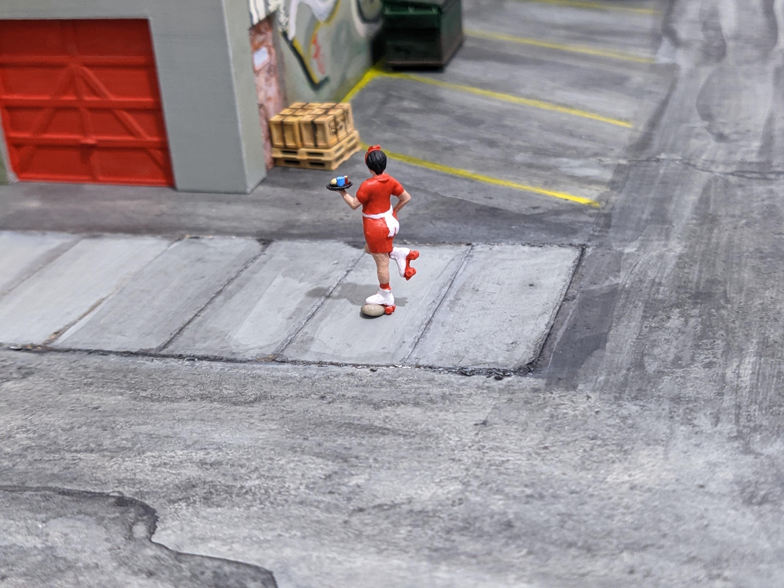Retro Roller Skating Waitress Miniature: 1/64 Scale Diorama Display - Etsy