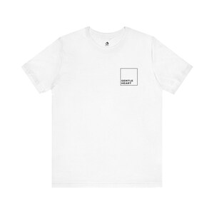 Gentle Heart - White Yin Yang Graphic Tee - Unisex Short Sleeve, Relaxed Fit, Casual Wear, Mindful Fashion, Minimalist Style