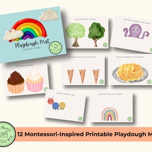 Montessori-inspirierte druckbare Spielmatten | A2 bis A4 Größen | Frühe Jahre Lernen | PDF-Download