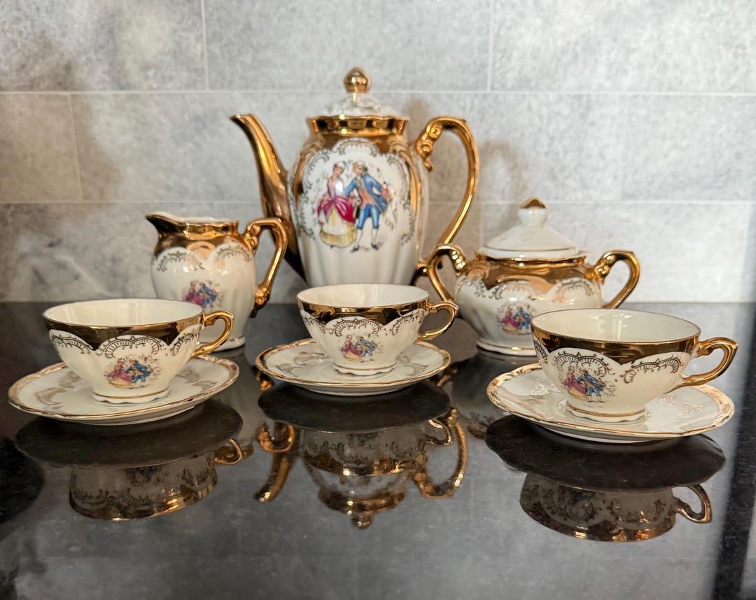 Vintage Bavaria Hand-painted Porcelain Tea Set - Etsy