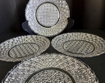 EAPG Fine Cut pattern glass plate-Campbell, Jones & Co.- set of 4