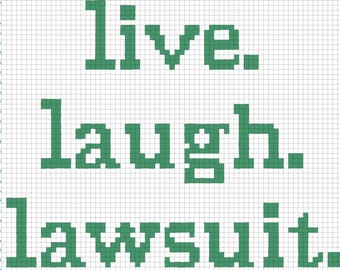 Vive. Ríe. Demanda. Patrón de crochet/Rejilla de crochet para tapiz