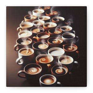 Coffee Art Canvas Print - Cozy Kitchen Decor, Gift for Coffee Lovers, Wall Art for Home, Coffee Shop Decor, Unique Gift Idea