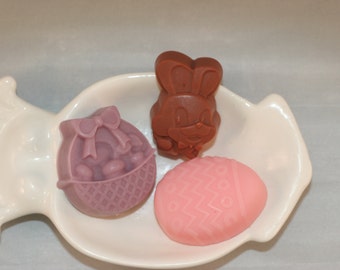Easter soaps set of six Easter bunny basket egg scented in Lavender Apple holiday bunnies kids lilac pear soapy love decor guest soaps love