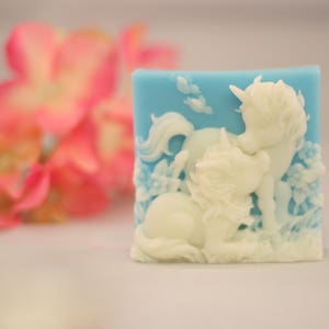 Unicorn soap mother and baby beautiful glycerin soap you choose color scented in Cranberry mom garden mothers day gifts soap bars image 6