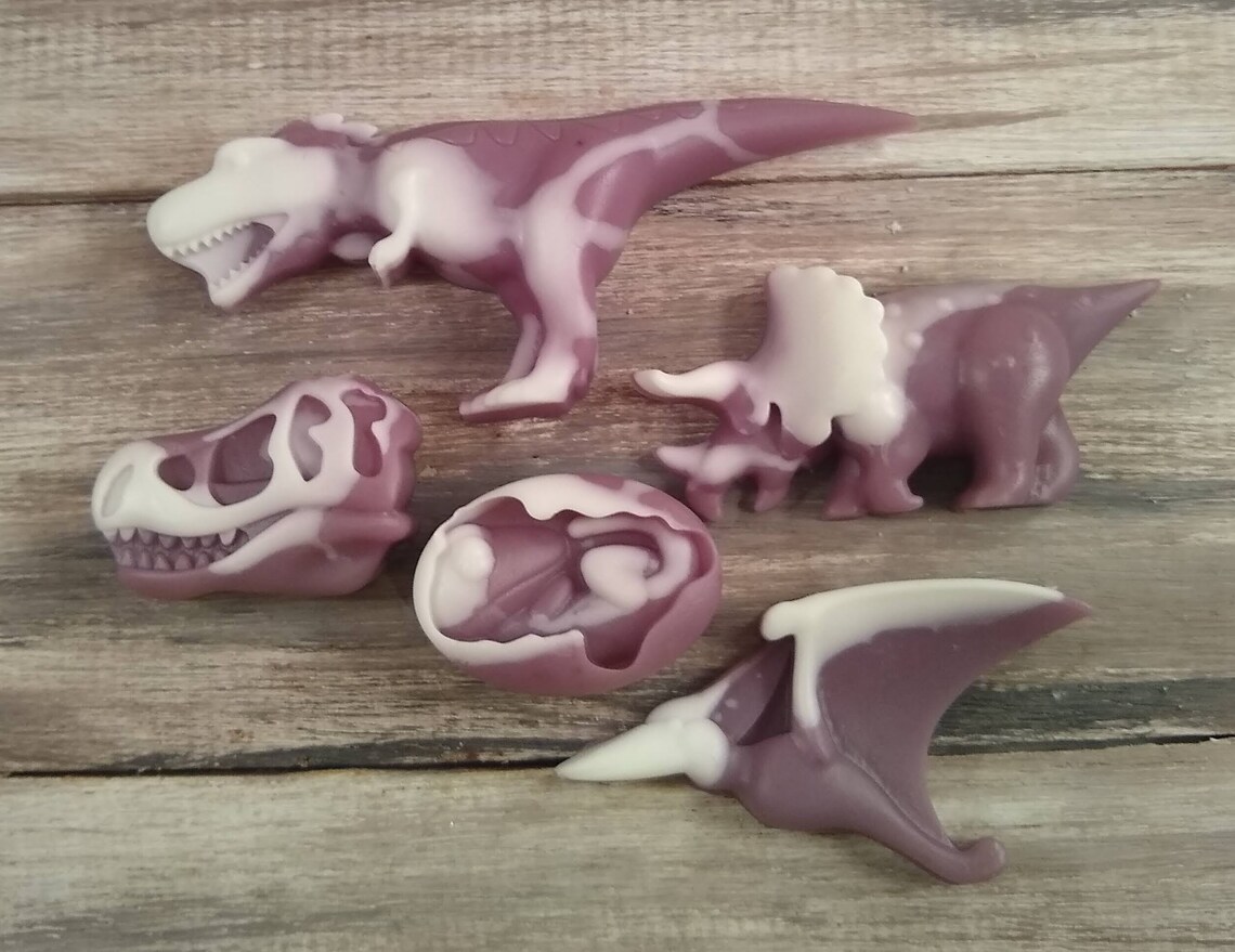 Dinosaur Soap Set Kids Soap Glycerin Soap Two Tone Soaps Dino Etsy