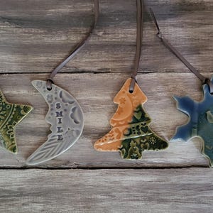 ornaments pottery star moon snowflake christmas tree glazed ceramic ornaments clay ceramic
