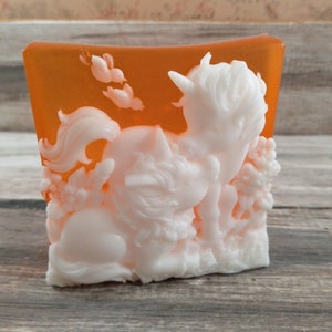 Unicorn soap mother and baby beautiful glycerin soap you choose color scented in Cranberry mom garden mothers day gifts soap bars image 8