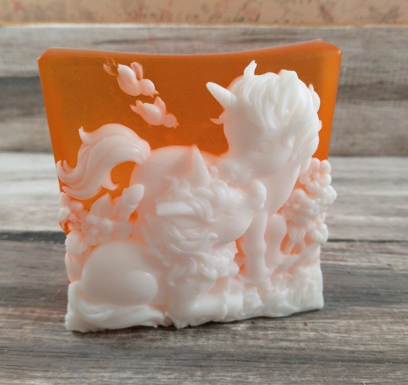 Unicorn soap mother and baby beautiful glycerin soap you choose color scented in Cranberry mom garden mothers day gifts soap bars image 8