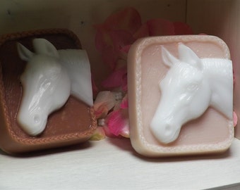 horse soap scented in Cranberry equestrian mane profile horse head soap decorative soaps handmade unique great gifts soap shop farm