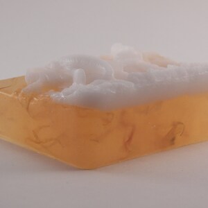 gorgeous mermaid and seal calendula honey soap handmade soaps sea soaps flower petals botanicals honey soap ocean sea florals deep sea life image 5