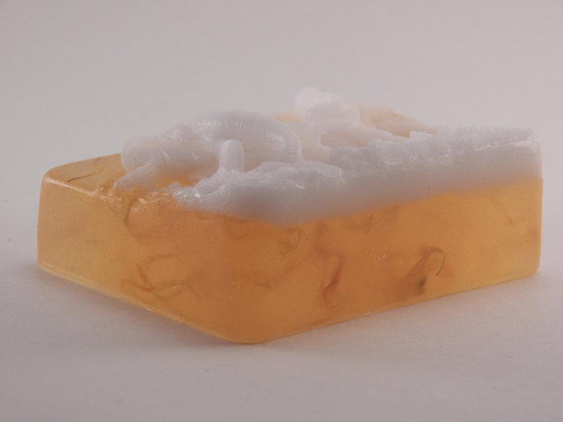 gorgeous mermaid and seal calendula honey soap handmade soaps sea soaps flower petals botanicals honey soap ocean sea florals deep sea life image 5