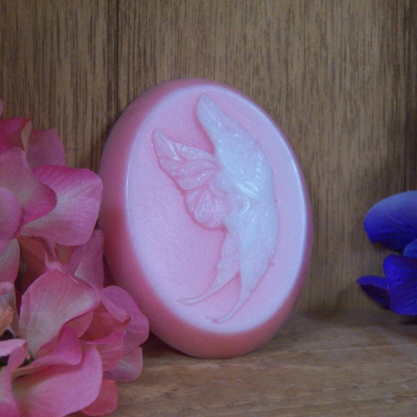 butterfly fairy soap glycerin soap hidden fairy soap scented in Lavender fantasy florals mothers day birthday gift daughters fae faery oval