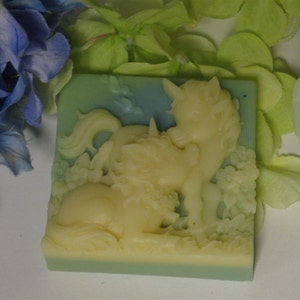 Unicorn soap mother and baby beautiful glycerin soap you choose color scented in Cranberry mom garden mothers day gifts soap bars image 2