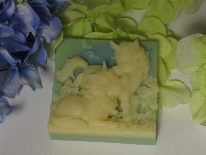 Unicorn soap mother and baby beautiful glycerin soap you choose color scented in Cranberry mom garden mothers day gifts soap bars image 2